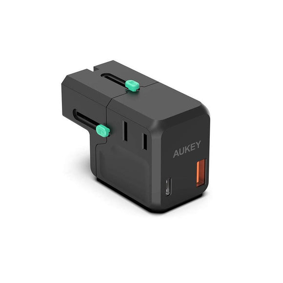 AUKEY Universal QC&PD3.0 Travel Plug Adapter Power Converter with 4 Ports